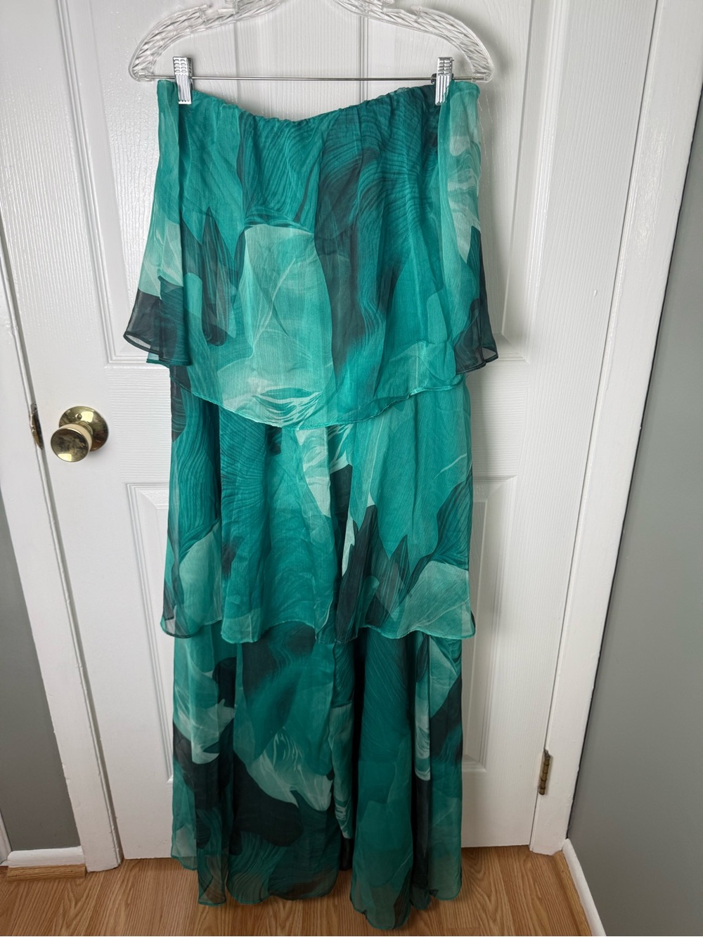 Petal & Pup Bloom Strapless Maxi Dress in Green Floral M - Picture 3 of 10